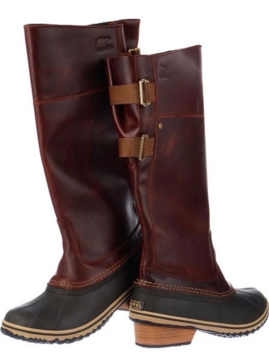 Sorel Shoes - SOREL SLIMPACK TALL Women 6.5 Equestrian Riding Waterproof Nutmeg Brown Leather